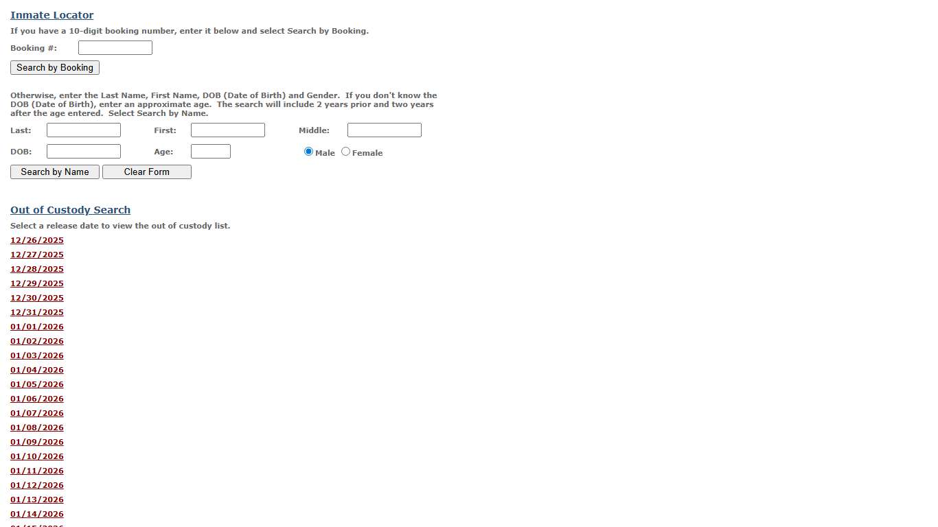 County of San Bernardino Inmate Locator